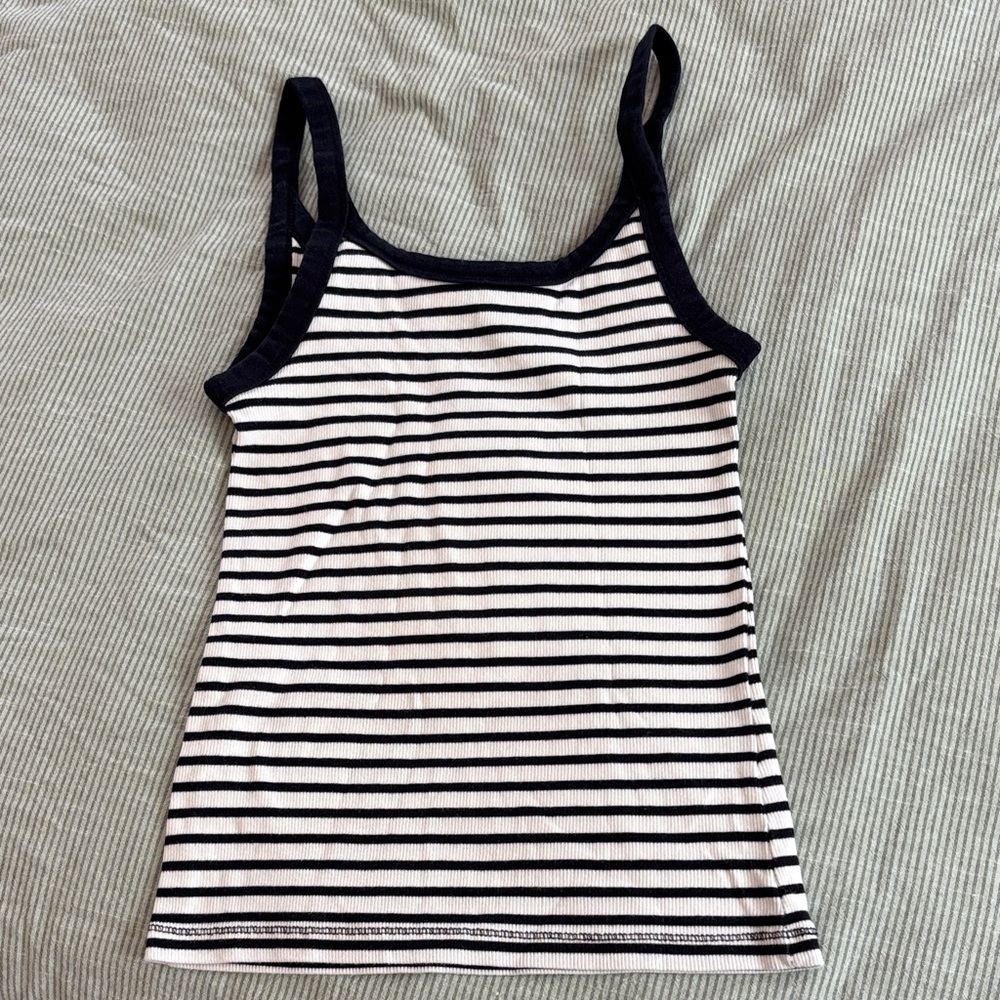 Striped Navy Blue and White Women's Tank Top